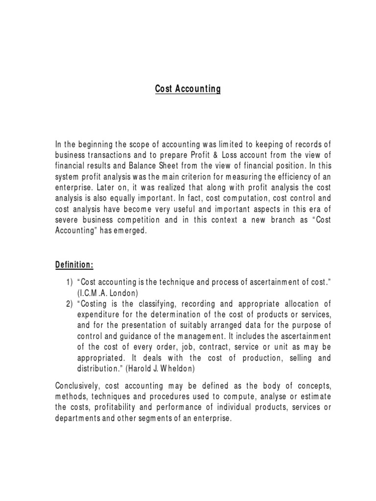 Cost Accounting PDF