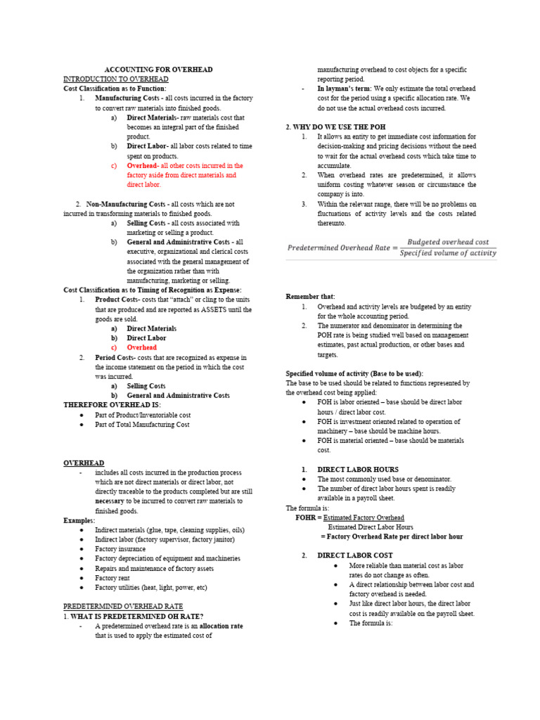 Overhead Cost Accounting Overview | PDF | Cost | Business