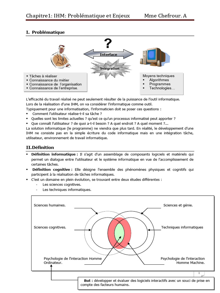 Problématiques et enjeux de l'IHM | PDF | Informatique | Interaction ...