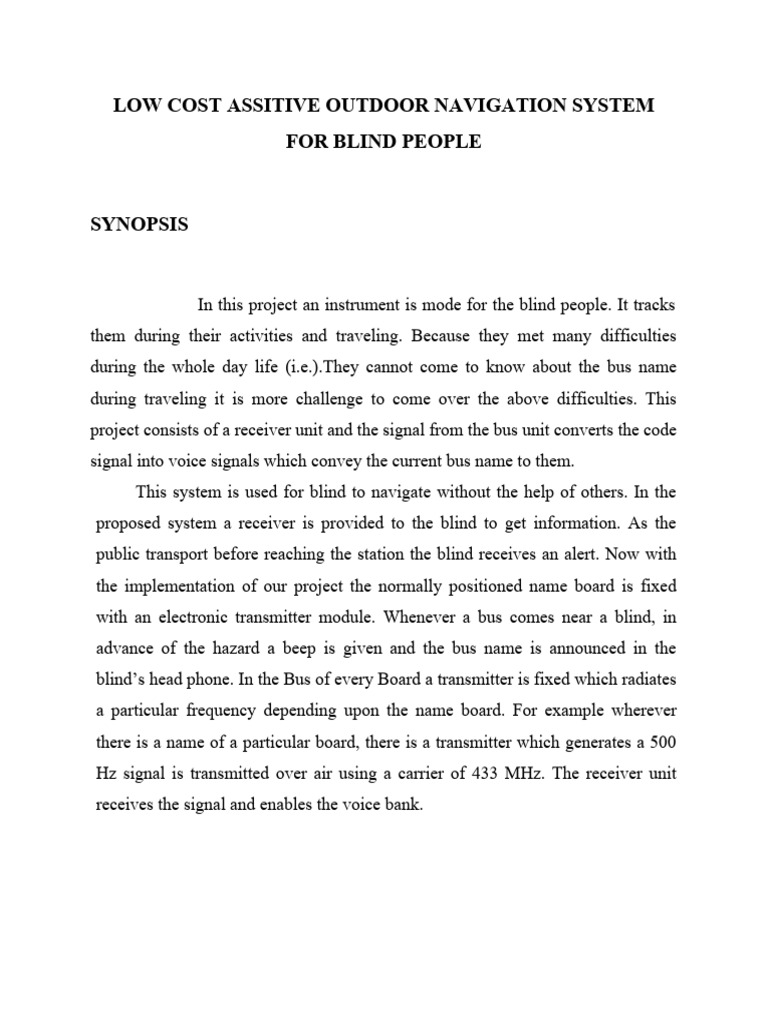 141.low Cost Assistive Outdoor Navigation System For Blind People | PDF ...