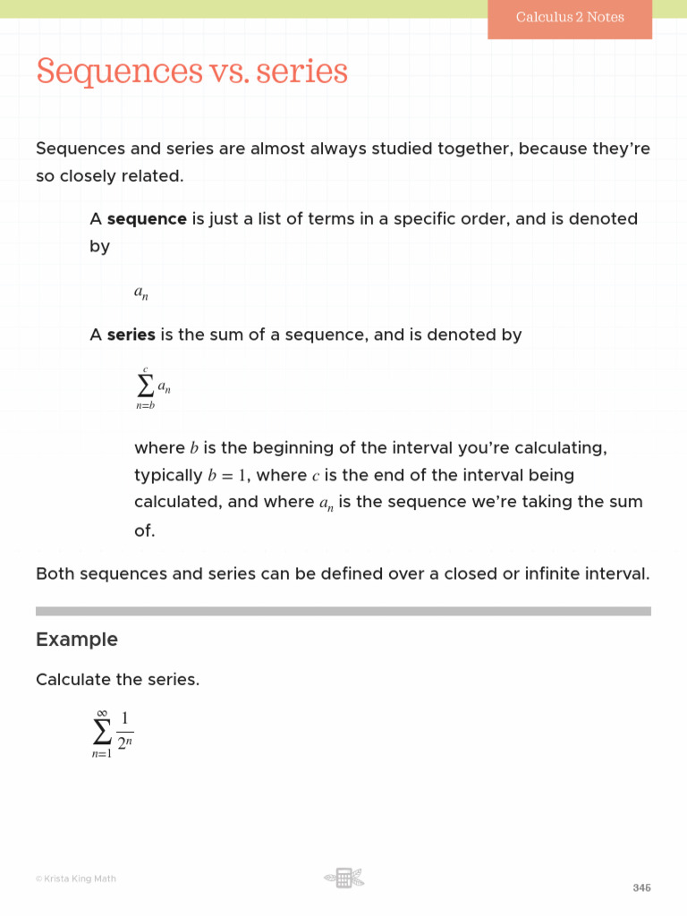 Sequences Vs Series | PDF | Summation | Sequence