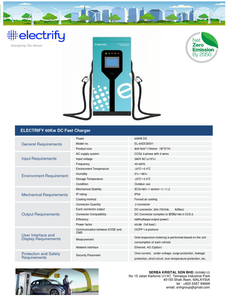 60KW DC Fast Charger Specifications | PDF | Battery Charger ...