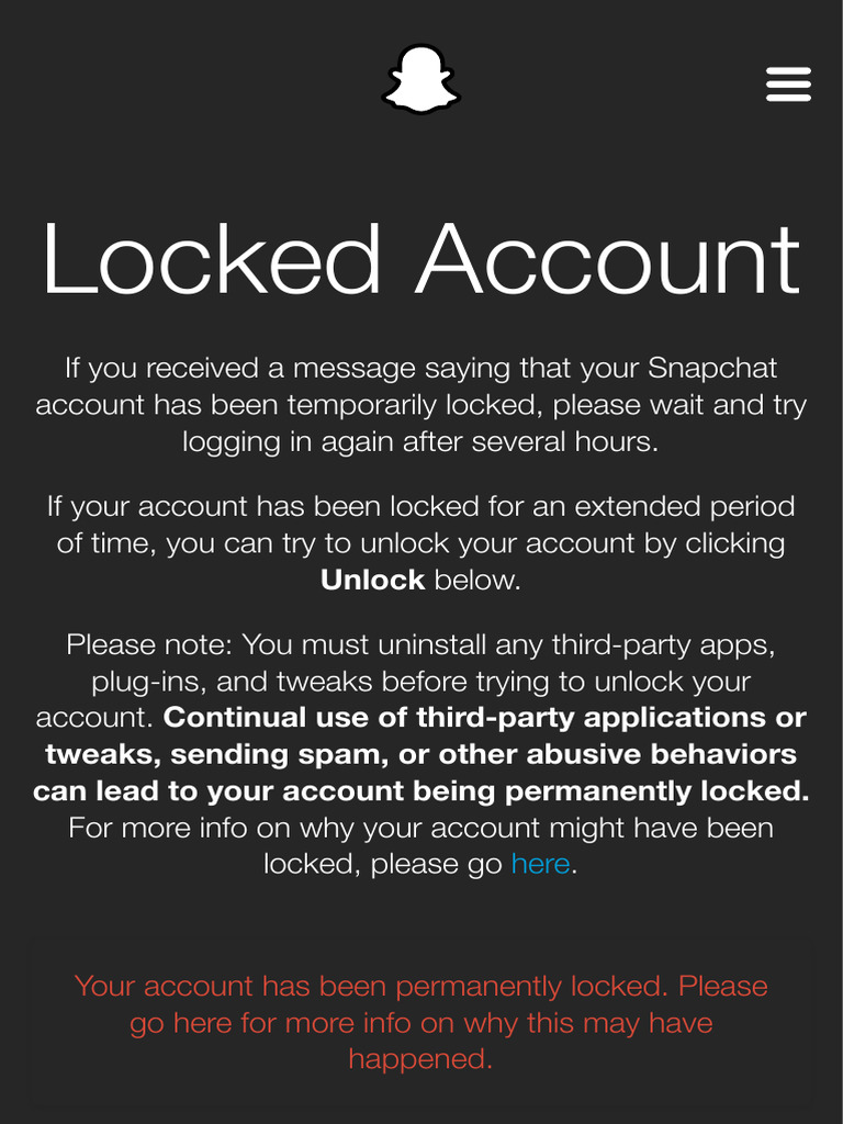 Locked Account - Snapchat | PDF