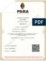 Madondo L P: Certification of Registration Security Officer