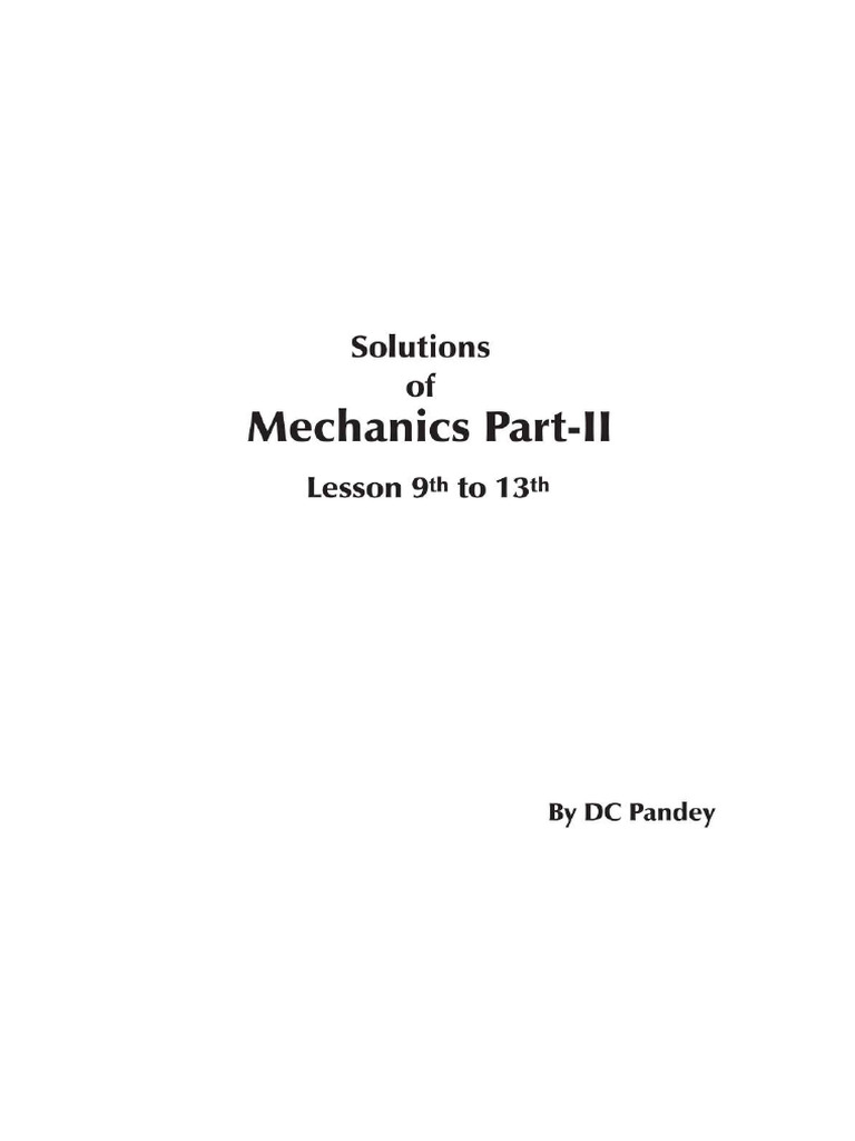 DC Pandey Mechanics | PDF