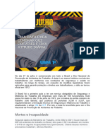No Dia 27 de Julho É Comemorado em Todo o Brasil o Dia Nacional de Prevenção de Acidentes de Trabalho