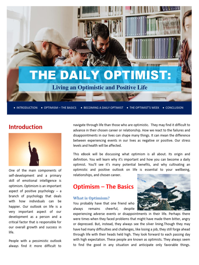 Daily Optimism for Personal Growth | PDF | Optimism | Thought