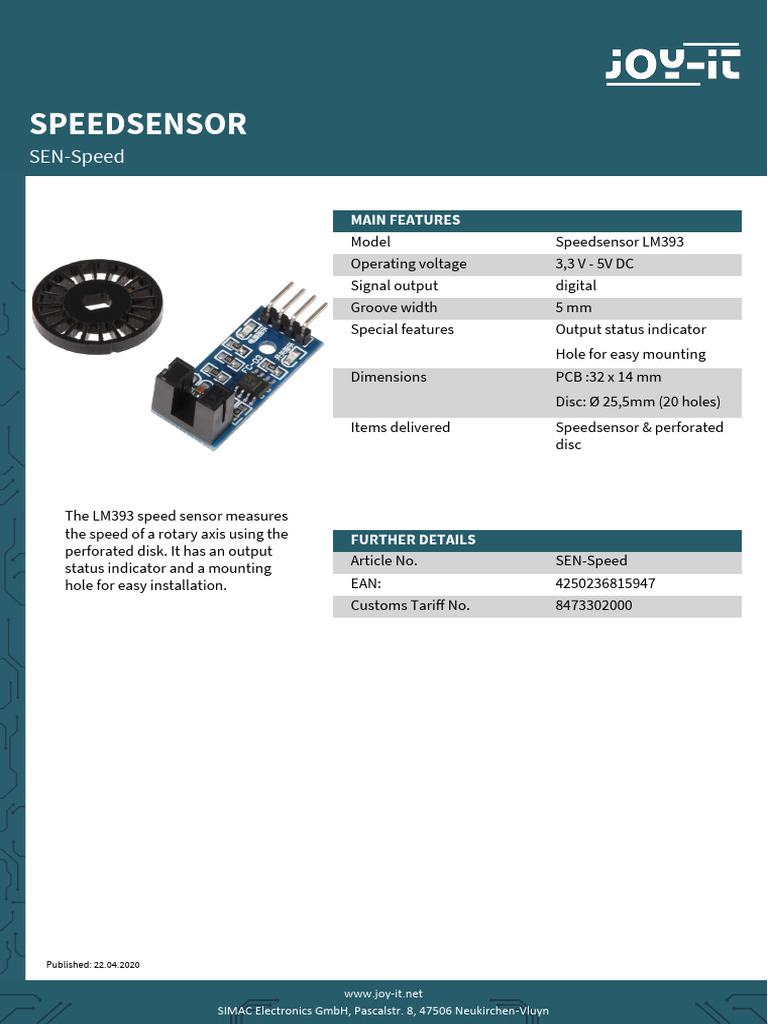 LM393 Speed Sensor Datasheet | PDF