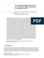 The Effectiveness of Differentiated Instruction Implementation in Indonesia Higher Education A Literature Review