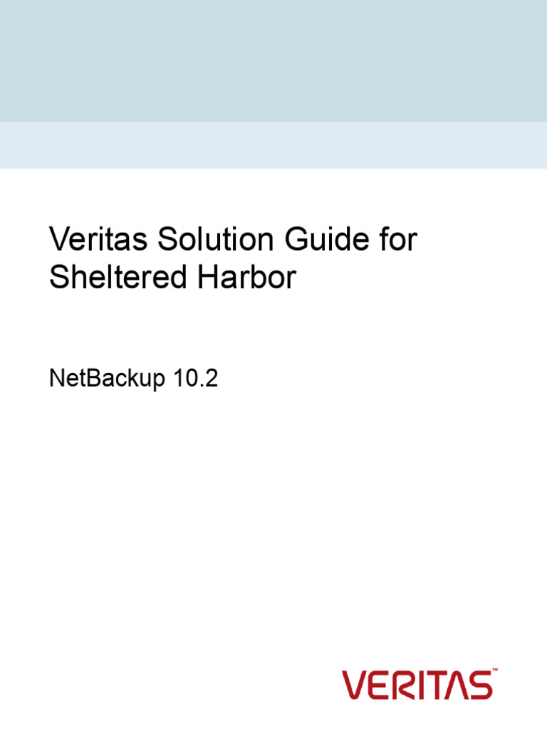 Veritas NetBackup102 Sheltered Harbor Solution Guide PDF Backup