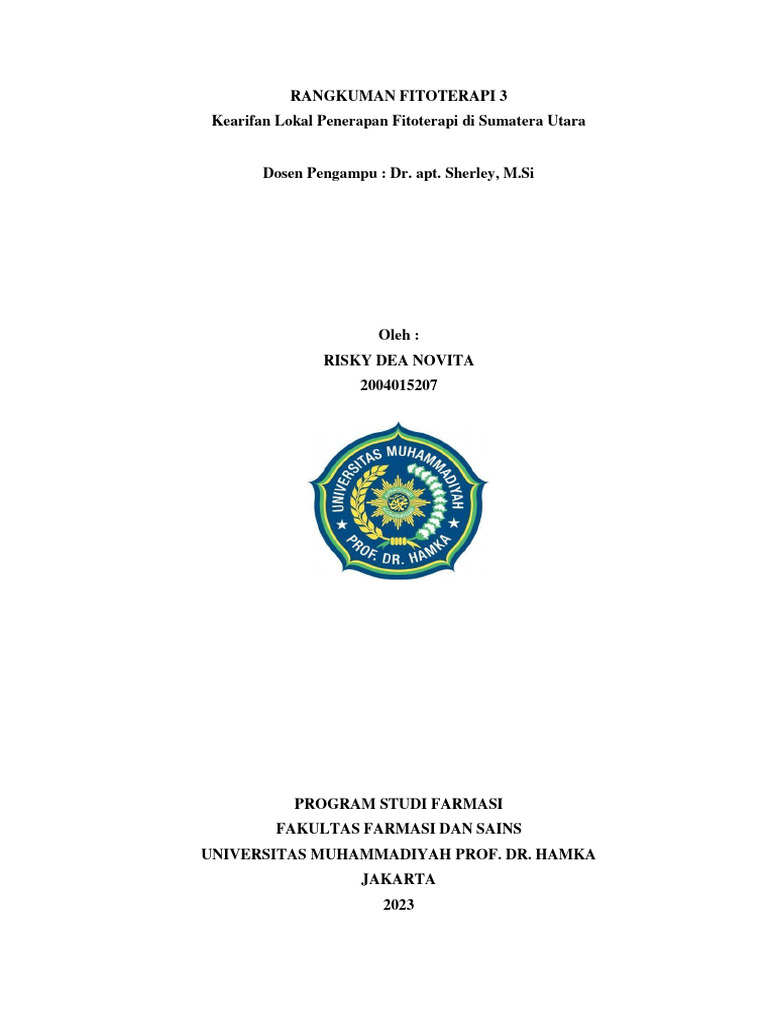 Tugas 3 Rangkuman Fitoterapi - Risky Dea Novita | PDF