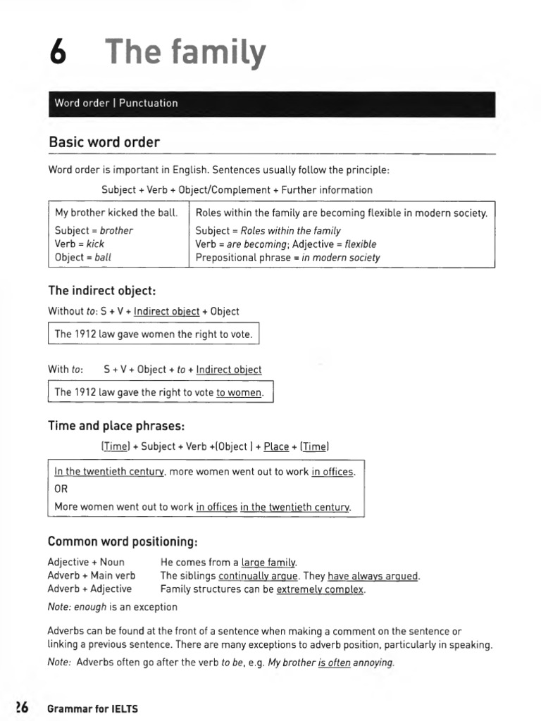 6 the family basic word order pdf adverb verb