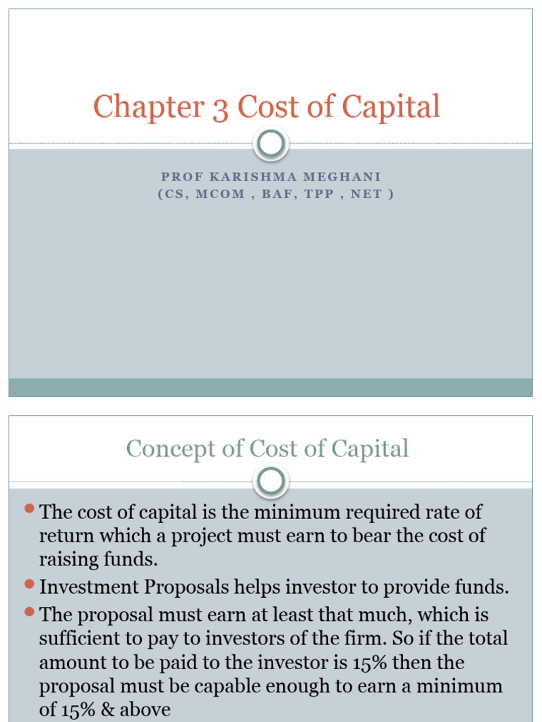 Understanding Cost of Capital Concepts | PDF | Cost Of Capital ...