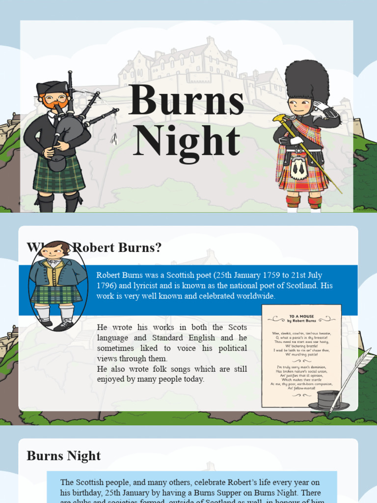 Burns Night Pdf Robert Burns Scotland
