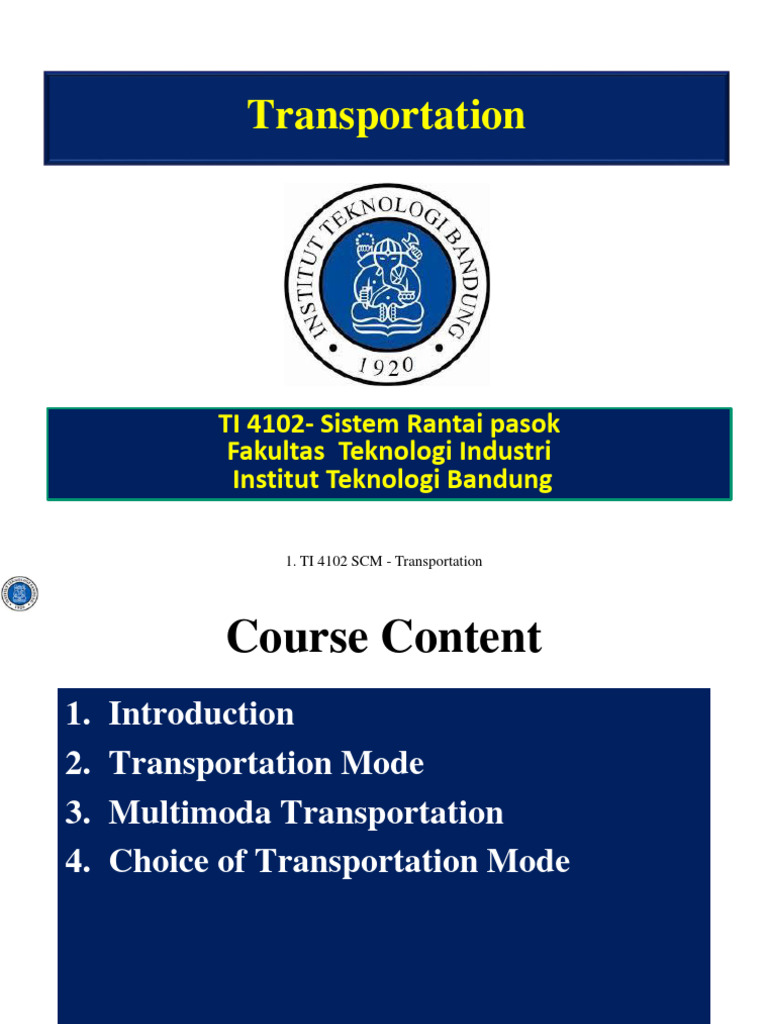 Transportation Modes and Logistics | PDF | Transport | Supply Chain ...