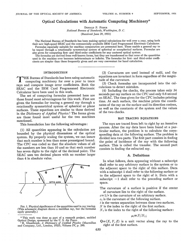 Optical Calculations via Ray Tracing | PDF | Optics | Angle