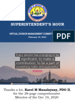 Superintendent'S Hour: Virtual Division Management Committee Meeting