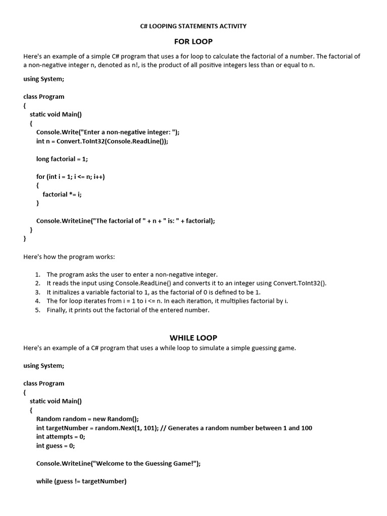 C Looping | PDF | Computer Programming | Software Engineering