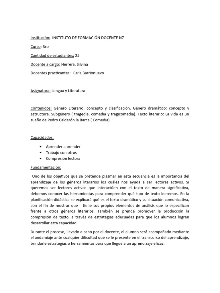 Género Dramáticos | PDF | Narración | Aprendizaje