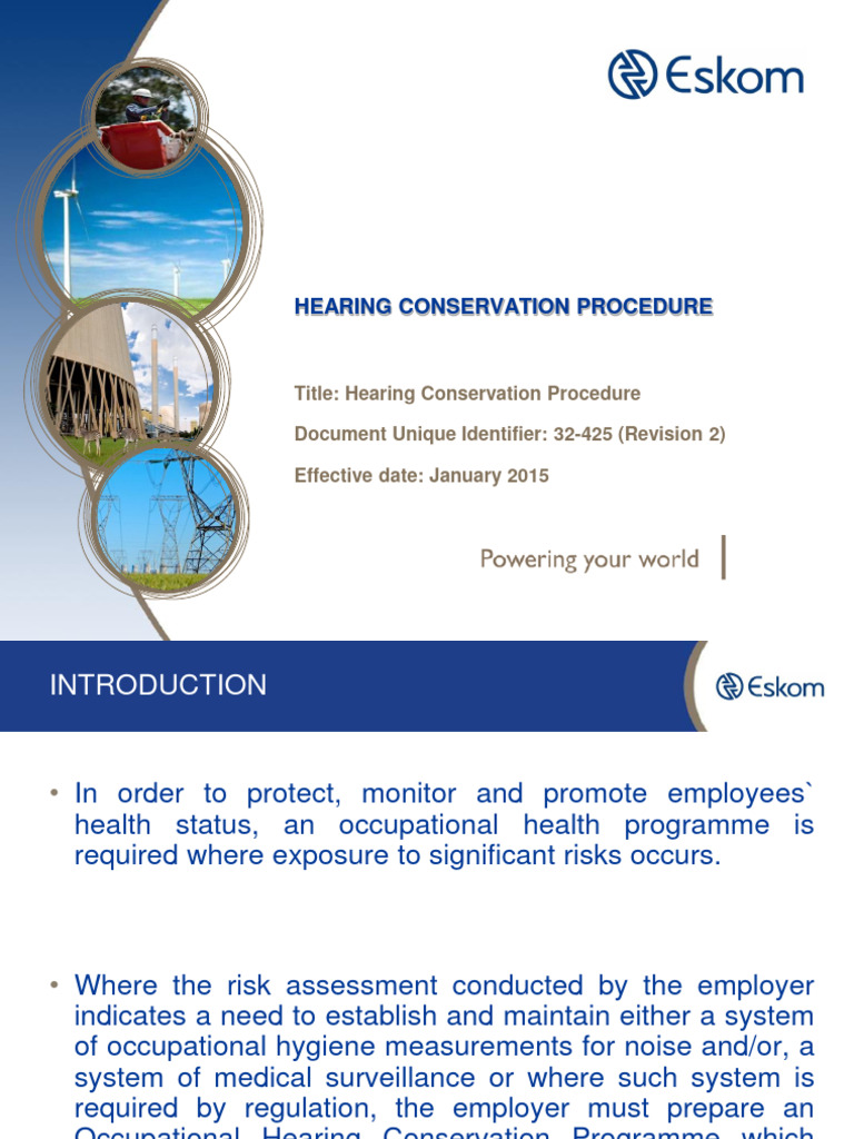 32425 Hearing Conservation Procedure PDF Noise Occupational