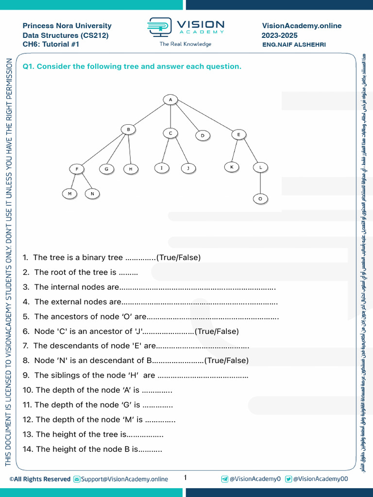 Binary Tree Concepts and Exercises | PDF | Data Management | Algorithms ...