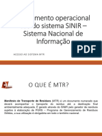 Manual para Treinamento Operacional Uso Do Sistema Sinir A Acesso Ao Sistema MTR