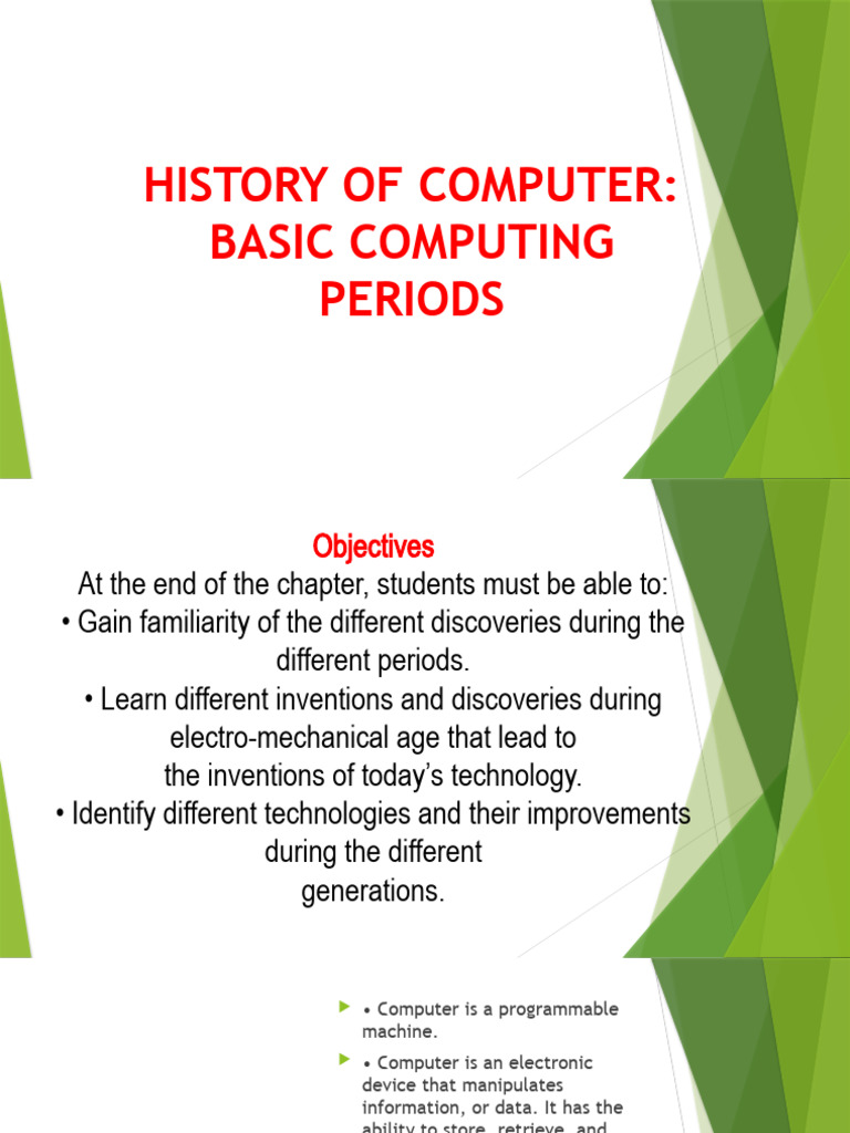 Lesson 2. HISTORY OF COMPUTER PDF Computer Science Computing