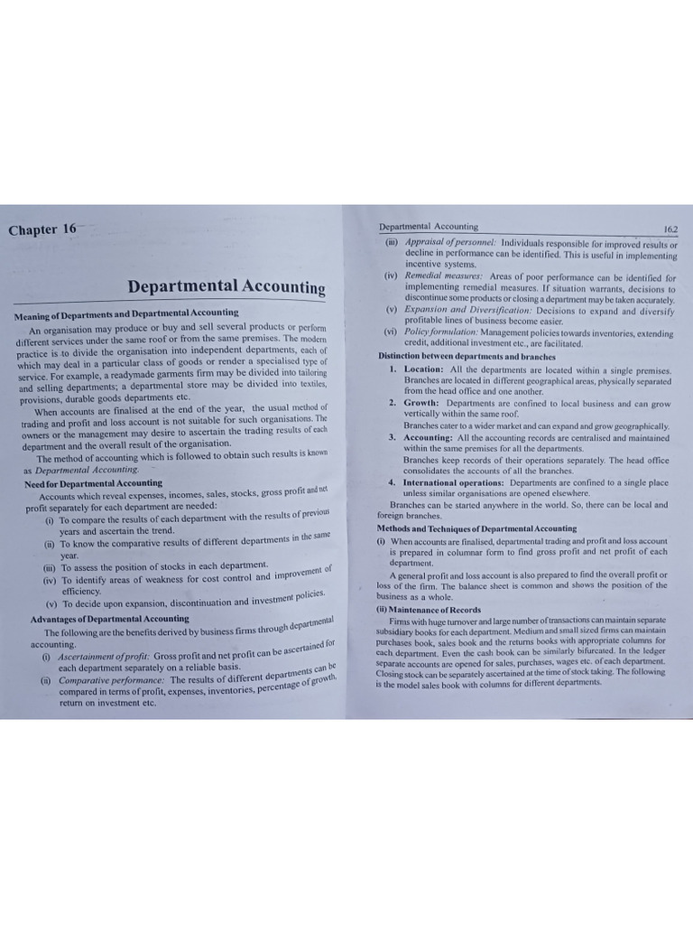 Departmental Accounts PDF