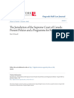Russell - The Jurisdiction of The Supreme Court of Canada