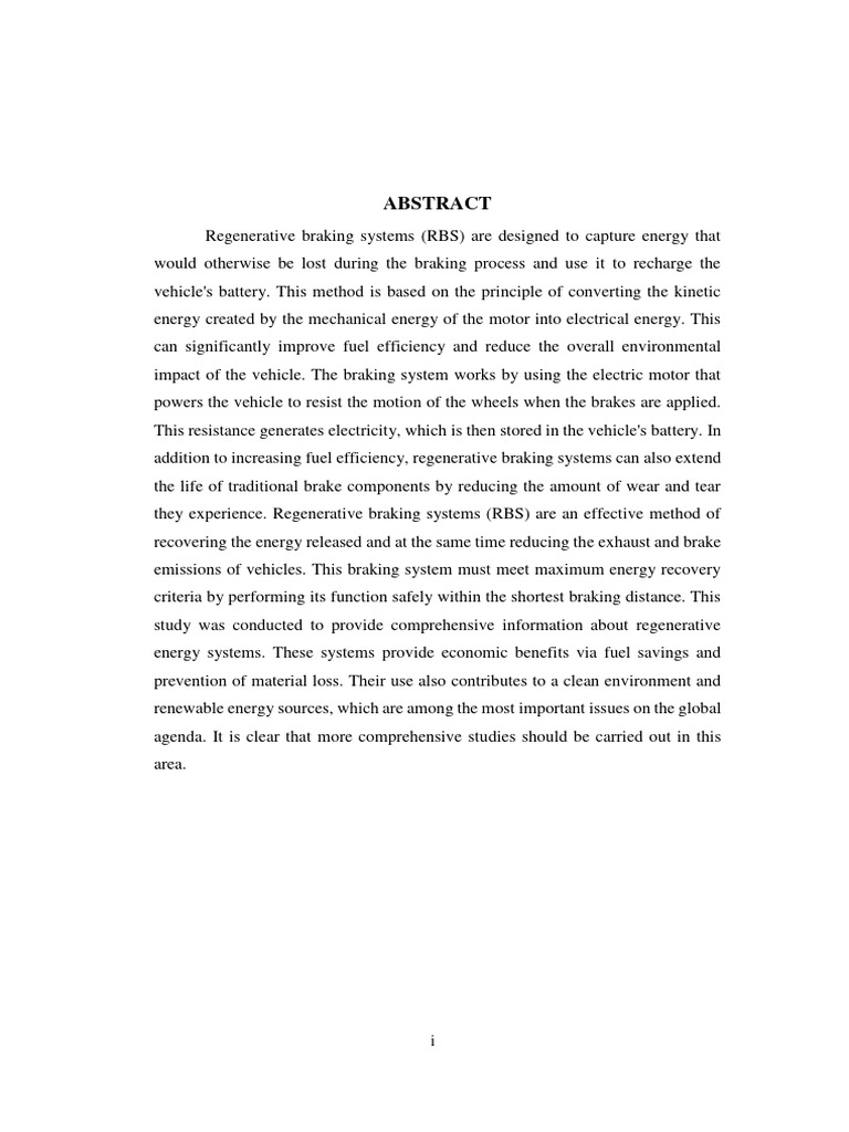 Regenerative Braking Systems Explained | PDF | Electric Vehicle ...