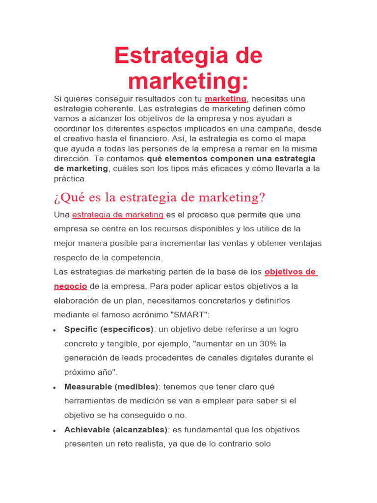 Estrategias de Marketing Efectivas | PDF | Marketing | Marketing de ...