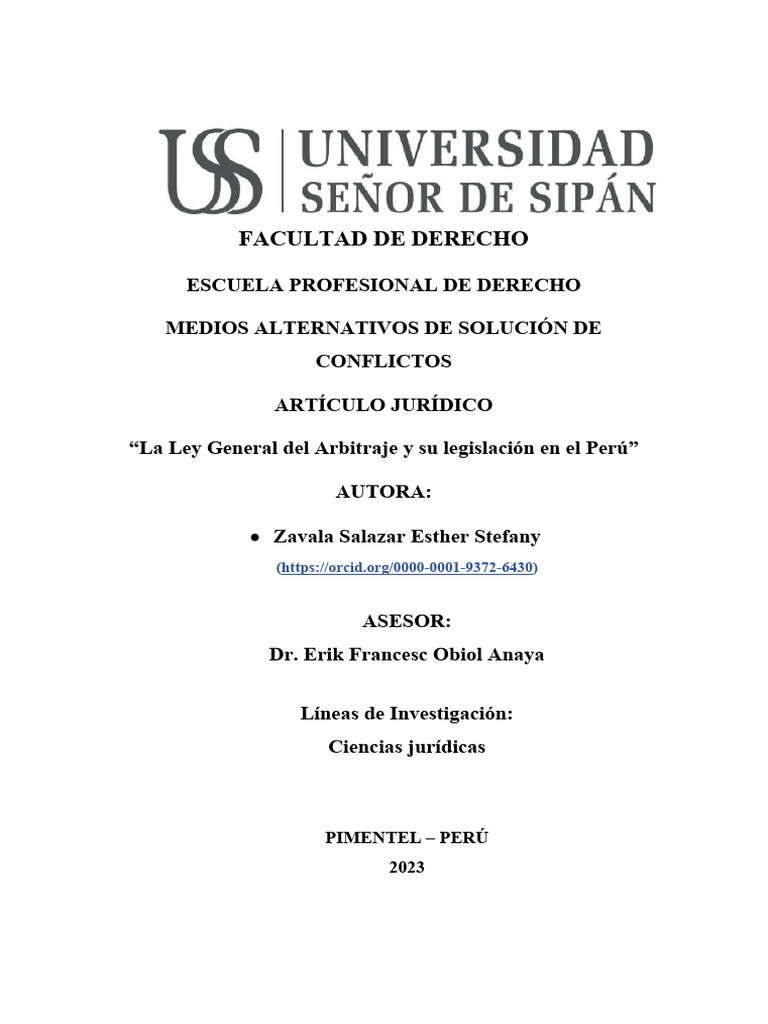 Arbitraje En El Peru Pdf Arbitraje Apelación