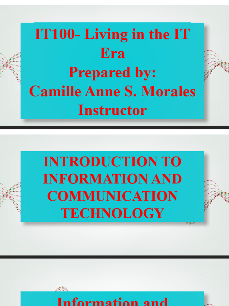 Introduction to Living in the IT Era | PDF | Information And ...
