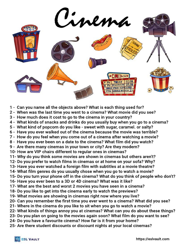 25 Cinema Conversation Questions | PDF