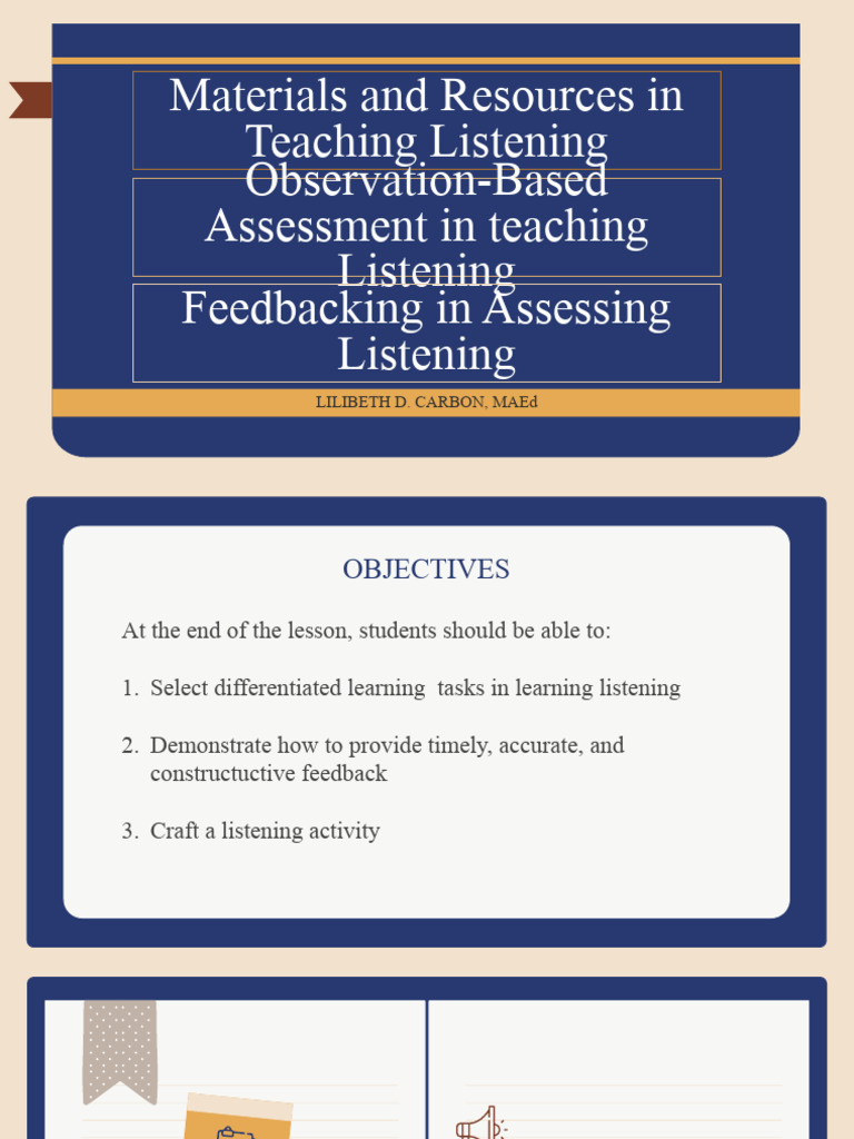 Materials and Resources in Teaching Listening ObservationBased