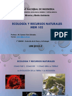 ECOLOGIA 1° Sesion Evolucion de La Tierra y La Ecologia