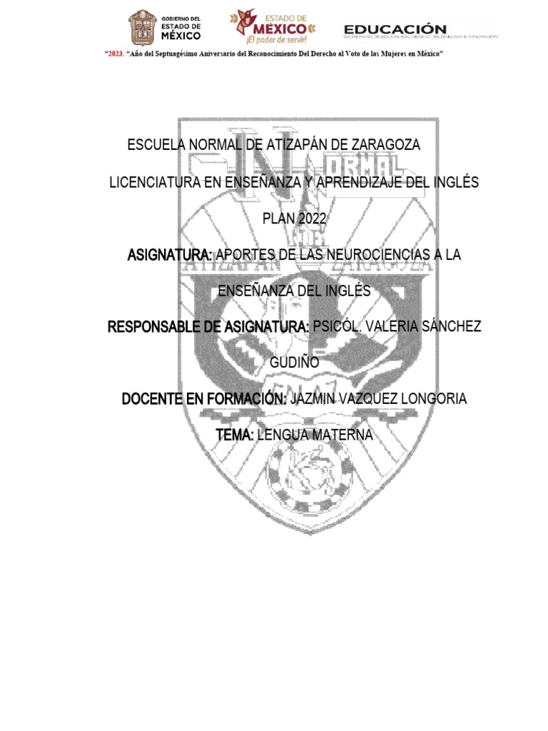 Importancia de la Lengua Materna en Educación | PDF | Aprendizaje ...