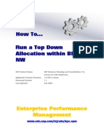 How To Run A Top Down Allocation Within BPC NW
