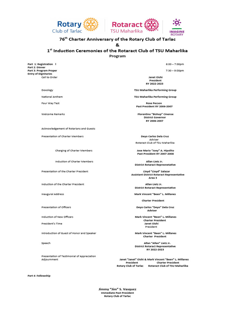 RCT Program 76th | Download Free PDF | Meetings | Clubs And Societies