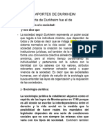 Los Aportes de Durkheim Documento para Exponer El 28-10-22