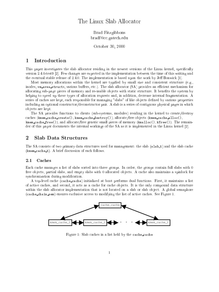 Linux Slab Allocator Overview | PDF | Computer Programming | Data