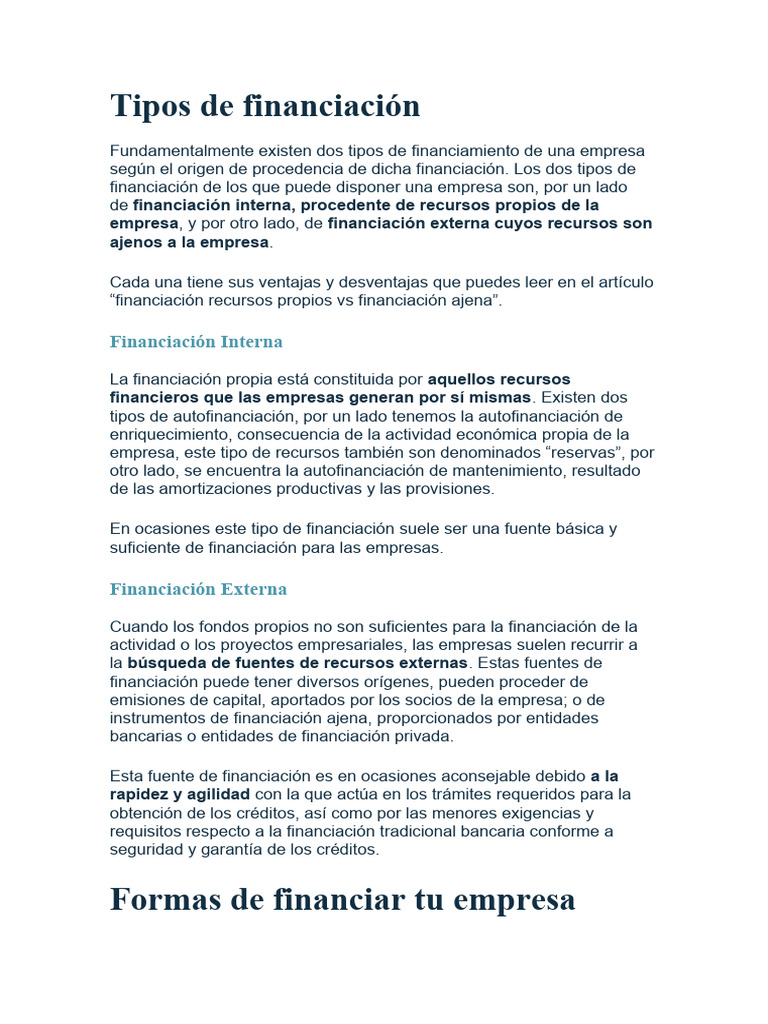 10 Formas de Financiamiento | PDF | Capital de riesgo | Finanzas ...
