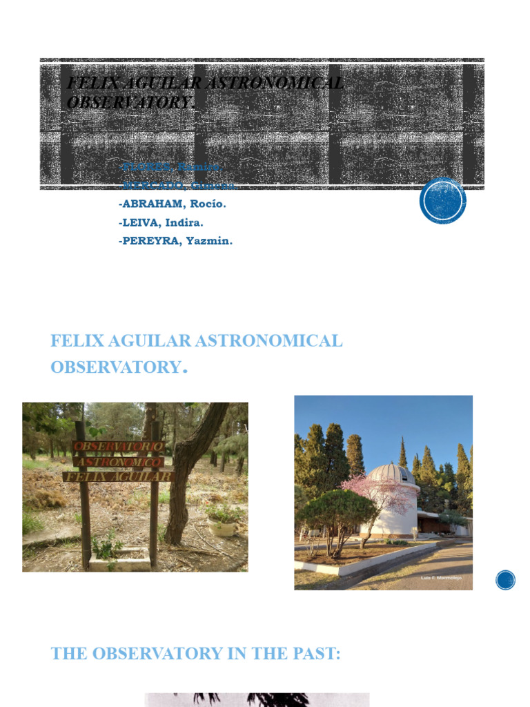 Felix Aguilar Astronomical Observatory PDF