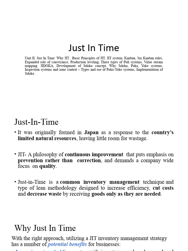 JIT & Kanban: Lean Manufacturing Guide | PDF | Lean Manufacturing ...