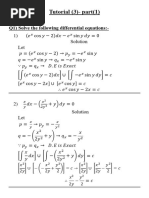 Diff Eqn Tut (3) Solution Part