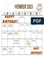 November 2023 Birthdays and Anniversaries