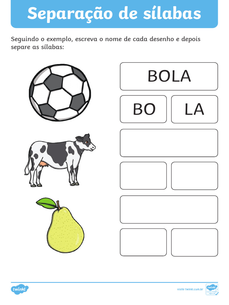 Atividade de Separar Silabas - Ver - 2 | PDF