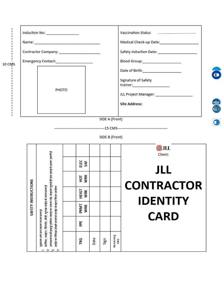 JLL Identity Card Format PDF