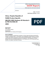 GAIN Report: China, Peoples Republic of FAIRS Product Specific GB1535-2003 Soybean Oil Standard - G/TBT/N/CHN/25 2004