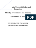 Consolidated FDI Policy_wef 1st October 2011